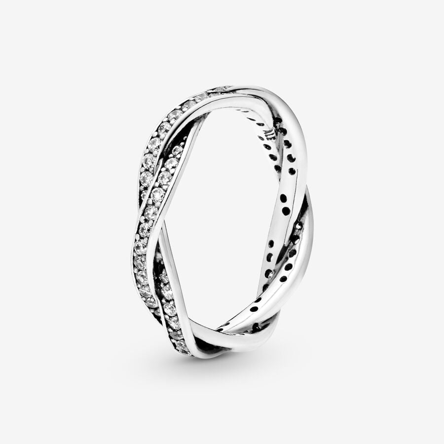 Inheems systeem zag Twist Of Fate Stackable Ring with Clear CZ | Sterling silver | Pandora US