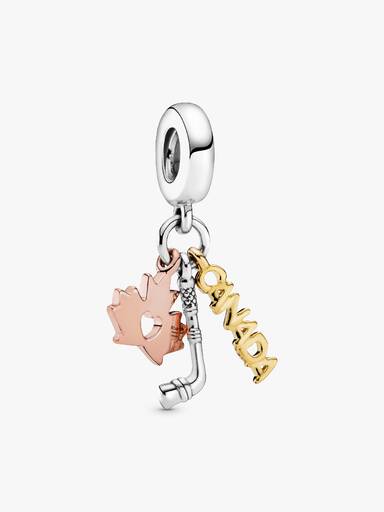 FINAL SALE - Canada, Maple Leaf & Hockey Stick Dangle Charm