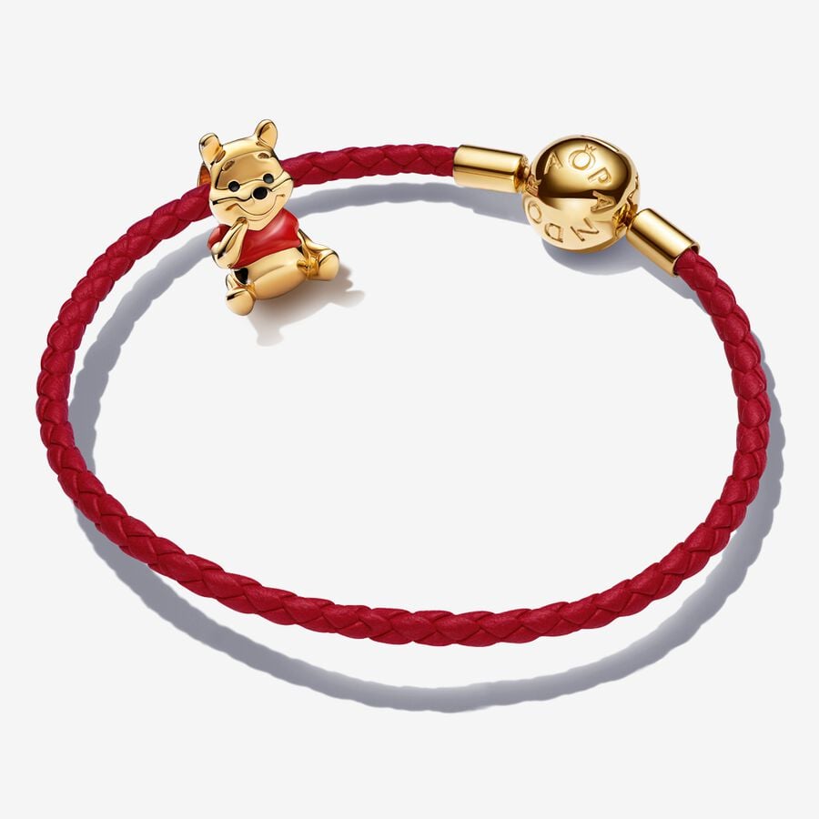 Winnie the Pooh Red and Gold Leather Bracelet Set image number 0