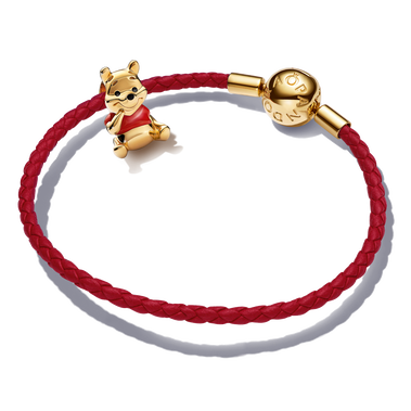 Winnie the Pooh Red and Gold Leather Bracelet Set