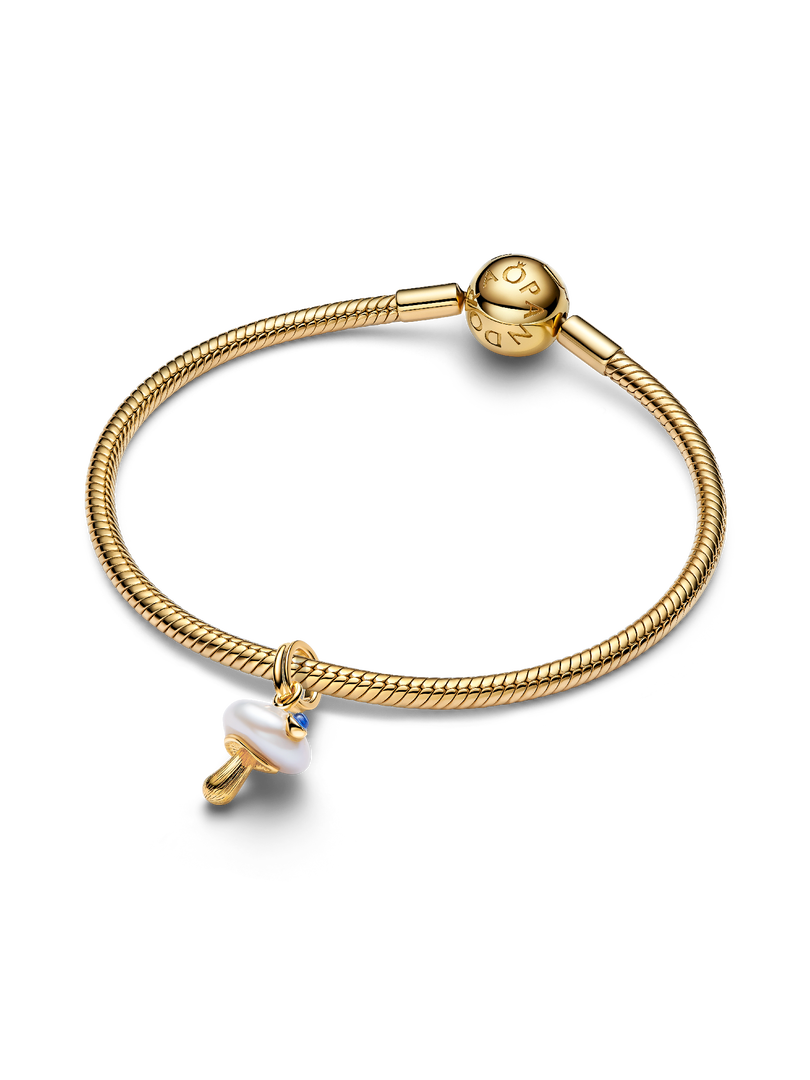 Treated Freshwater Cultured Baroque Pearl Mushroom Dangle Charm