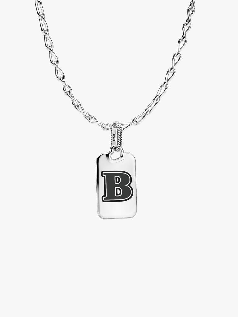 Letter B Rectangle Pendant