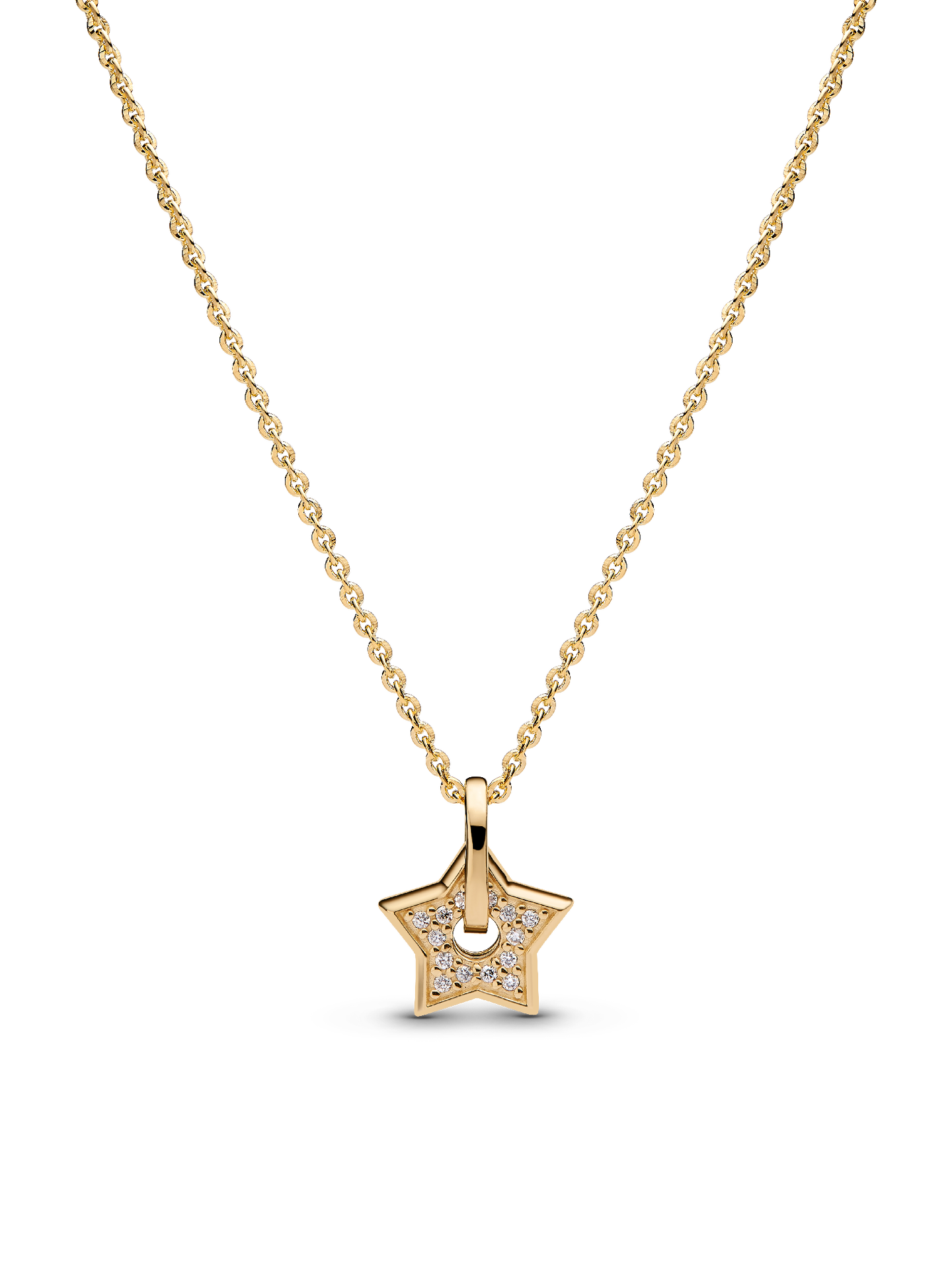 Женское колье Pandora Talisman 14k Gold Lab-grown Diamond Pavé Star Pendant, цвет: Золотой — фото 1
