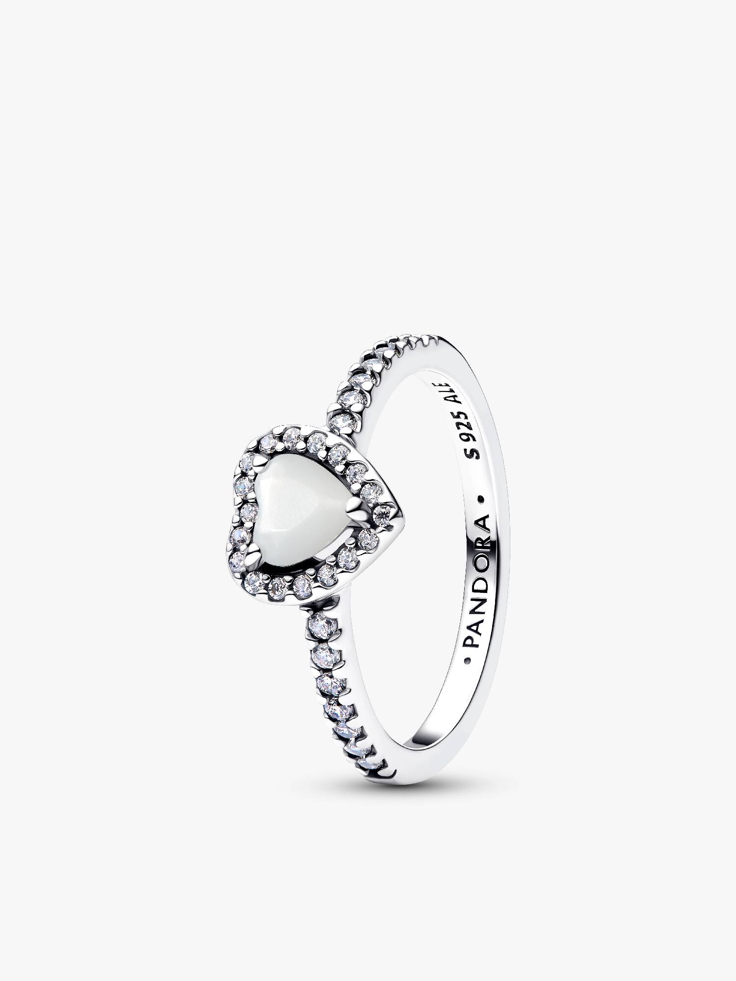 Elevated White Heart Ring