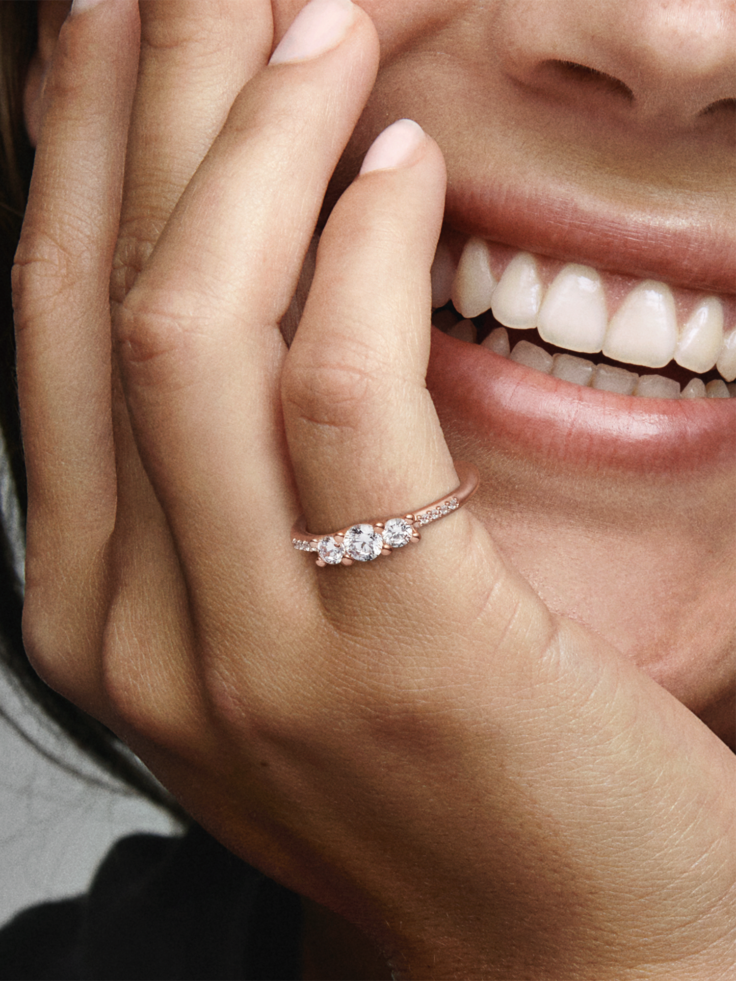 Clear Three-Stone Ring