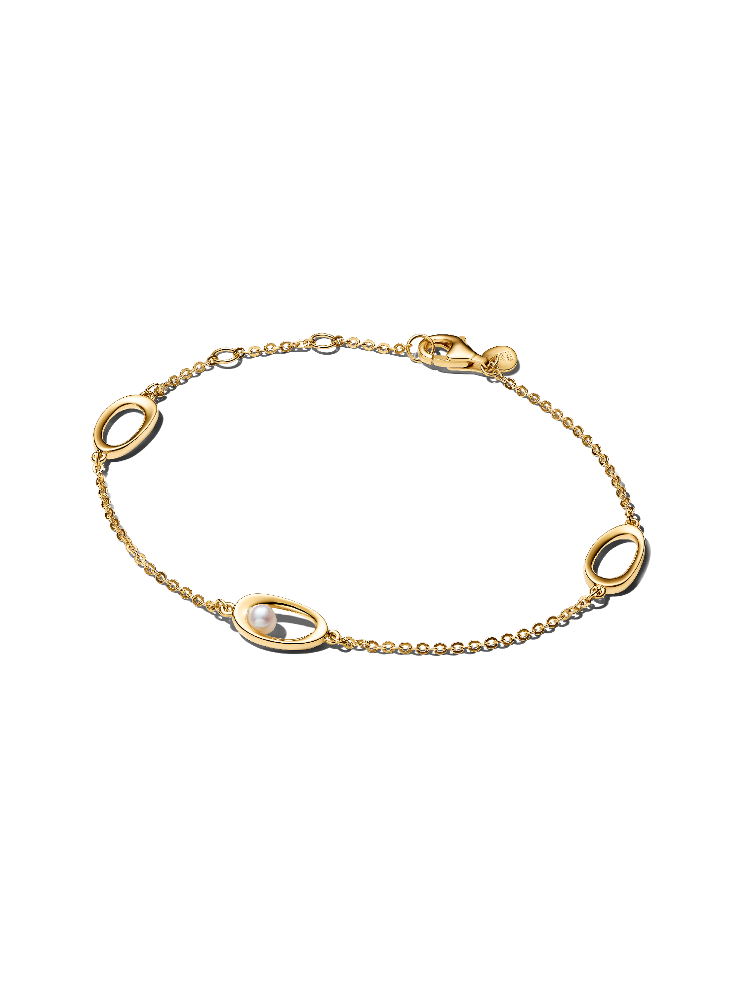 Organically Shaped Oval & Treated Freshwater Cultured Pearl Bracelet