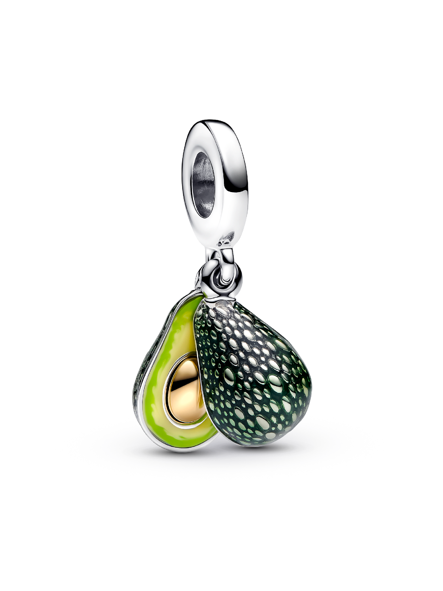 Женский шарм Pandora Avocado Double Dangle Charm, цвет: Двухцветный