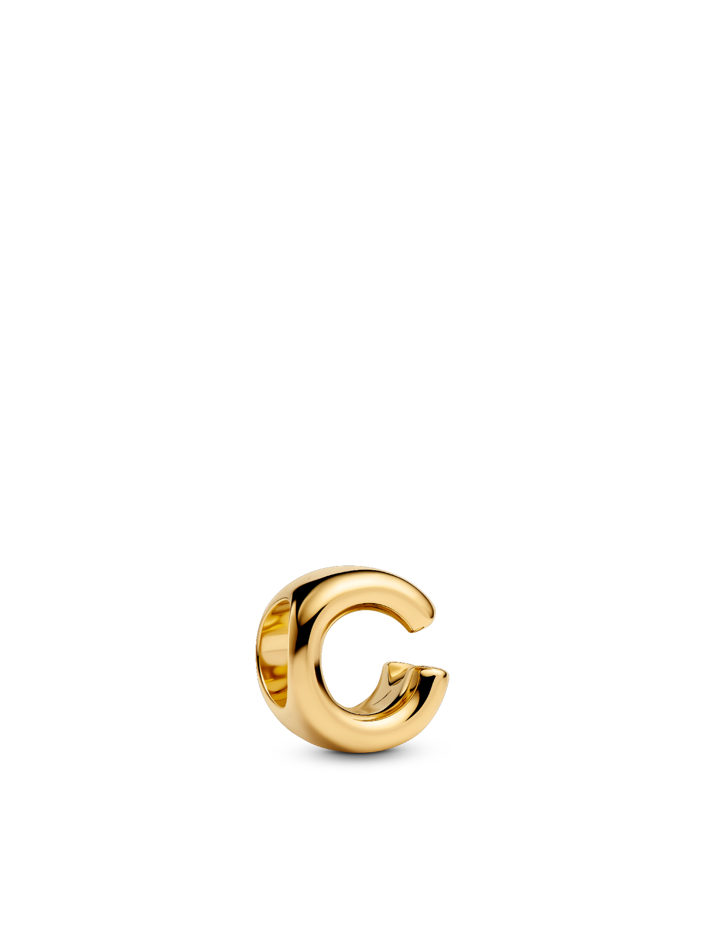 Женский шарм Pandora Letter C Alphabet Charm, Gold plated, цвет: Позолоченный — фото 1