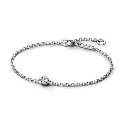 Pandora Era Bezel Lab-grown Diamond Chain Bracelet 0.15 carat tw Sterling Silver