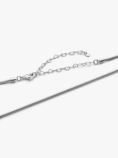 Slim Snake Chain Necklace, Platinum Plated