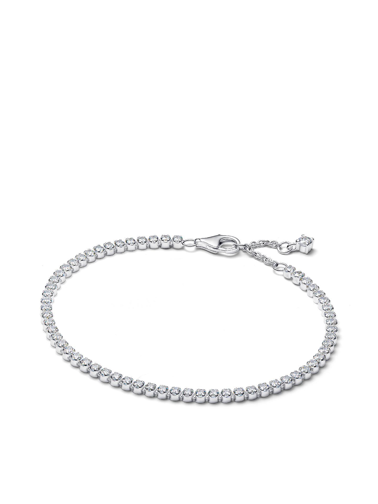 Женский браслет Pandora Sparkling Tennis, Sterling silver #593927C01, цвет: Серебро — фото 1