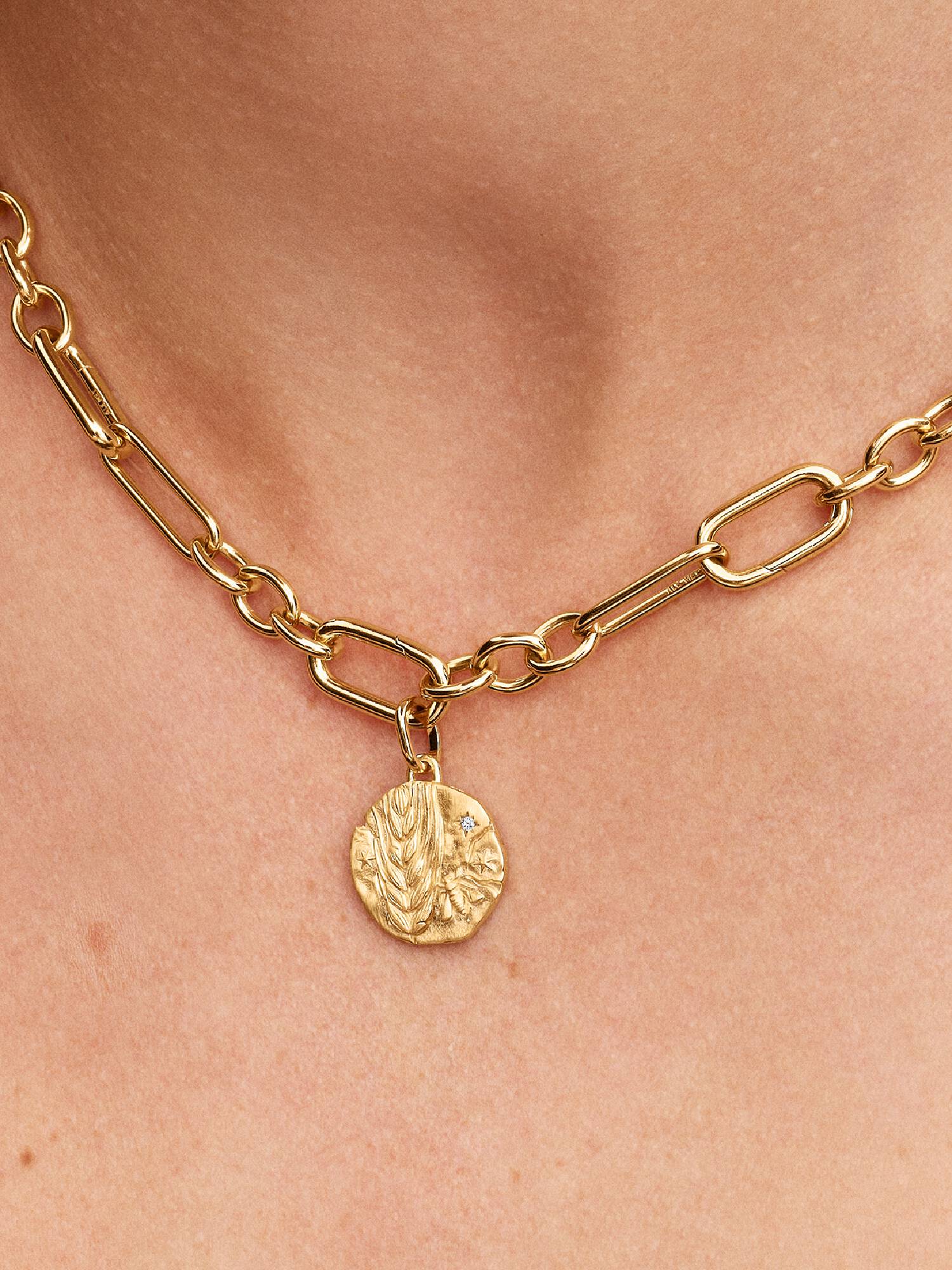 Wheat Medallion Charm