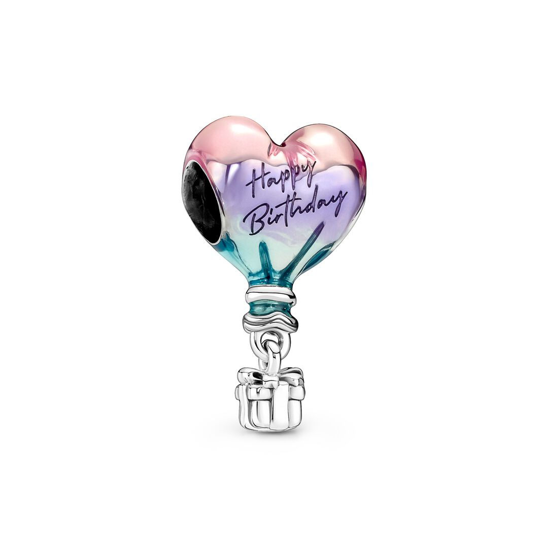 Happy Birthday Balloon T-Bar Heart Bracelet Set