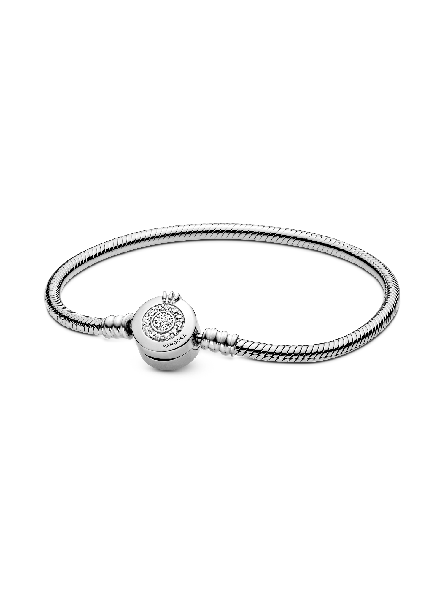 Pandora Moments Sparkling Crown O Snake Chain Bracelet | Sterling
