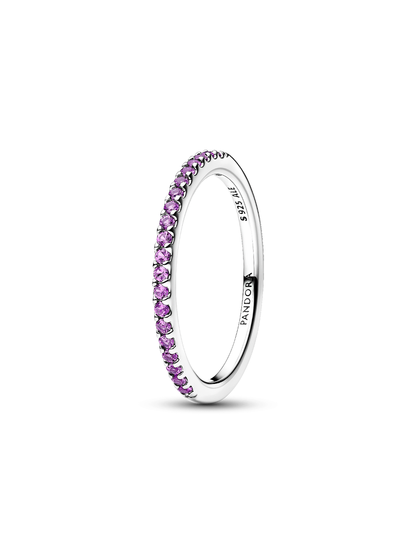 Sparkling Purple Half-Eternity Band Ring