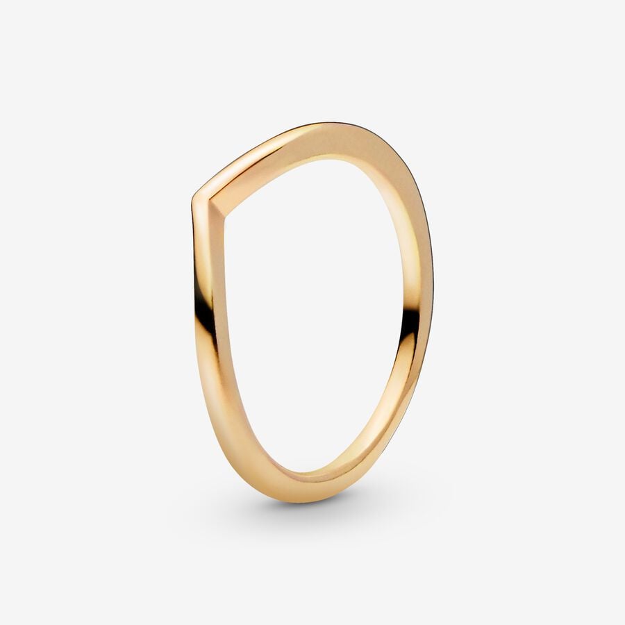 Pandora Shining Wishbone Ring 9 / 14K Gold-Plated