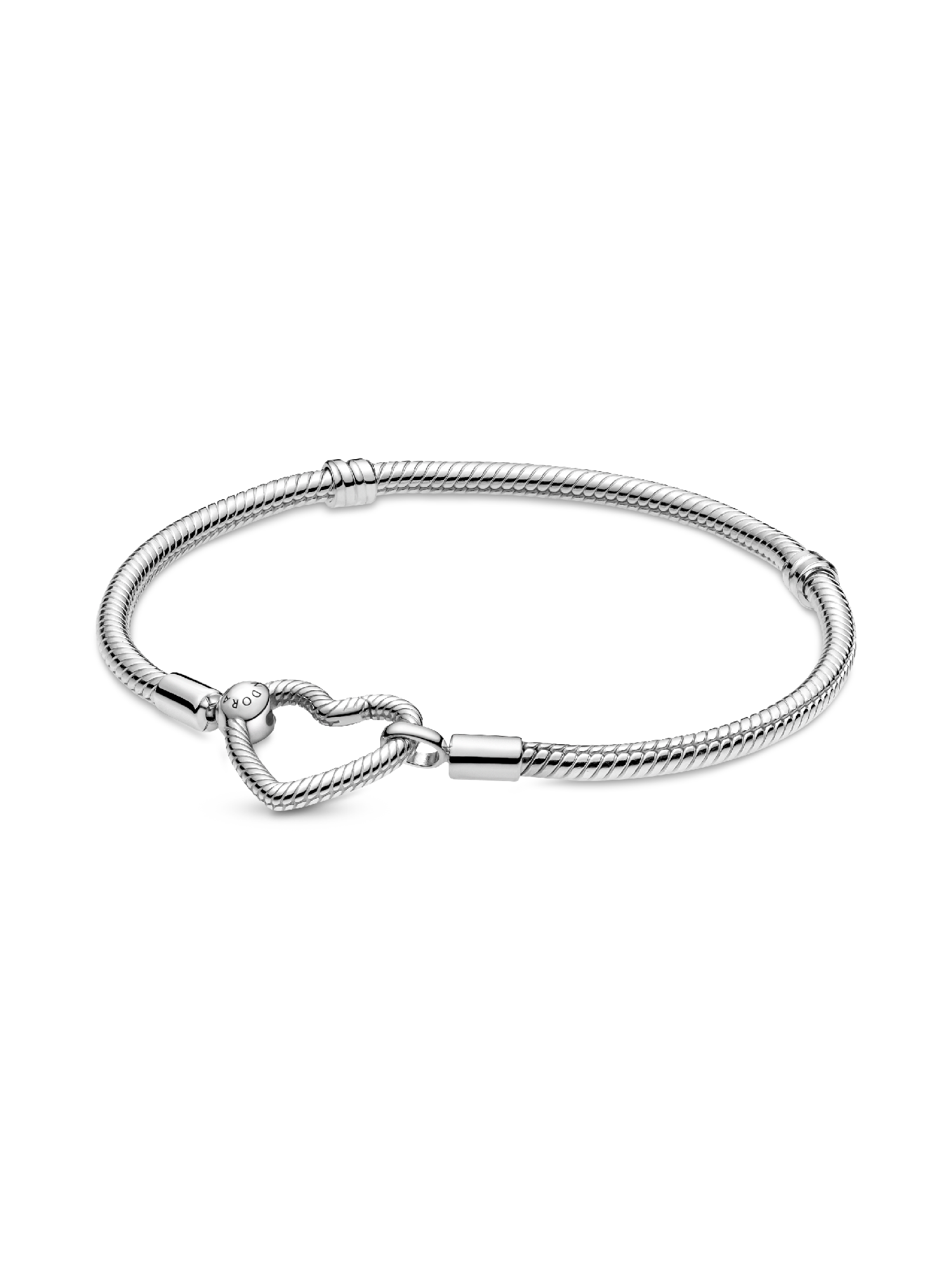 Pandora Moments Heart Closure Snake Chain Bracelet | Sterling