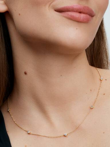 FINAL SALE - Pandora Era Bezel 14k Gold Lab-grown Diamond Station Necklace