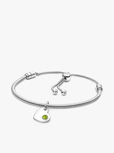 August Engravable Dangle Charm Bracelet Set