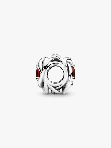 January Red Eternity Circle Charm
