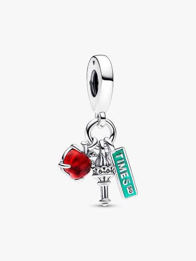 NYC Apple, Torch and Street Sign Triple Dangle Charm