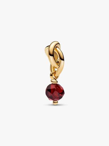 January Red Eternity Circle Dangle Charm