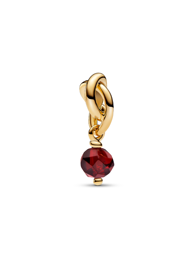 January Red Eternity Circle Dangle Charm
