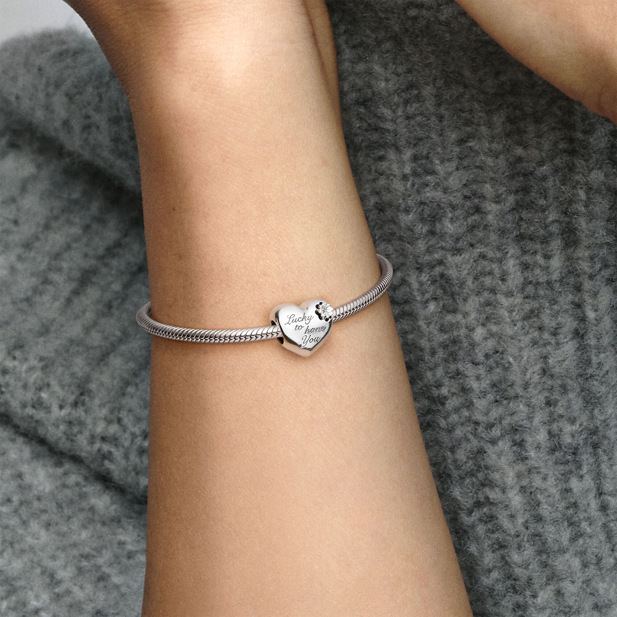 Heart \u0026 Clover Charm | Sterling silver 