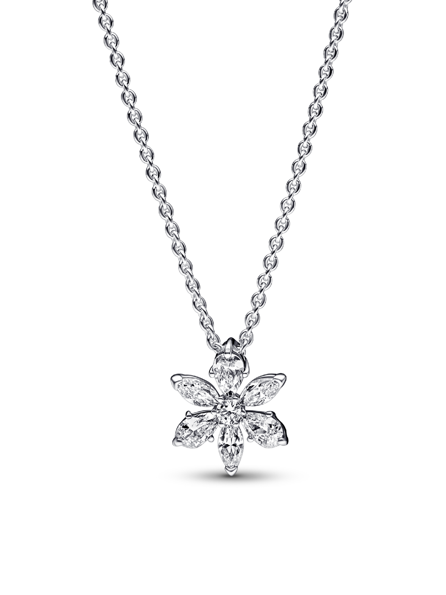 Женское колье Pandora Sparkling Herbarium Cluster Pendant, Sterling silver, цвет: Серебро — фото 1