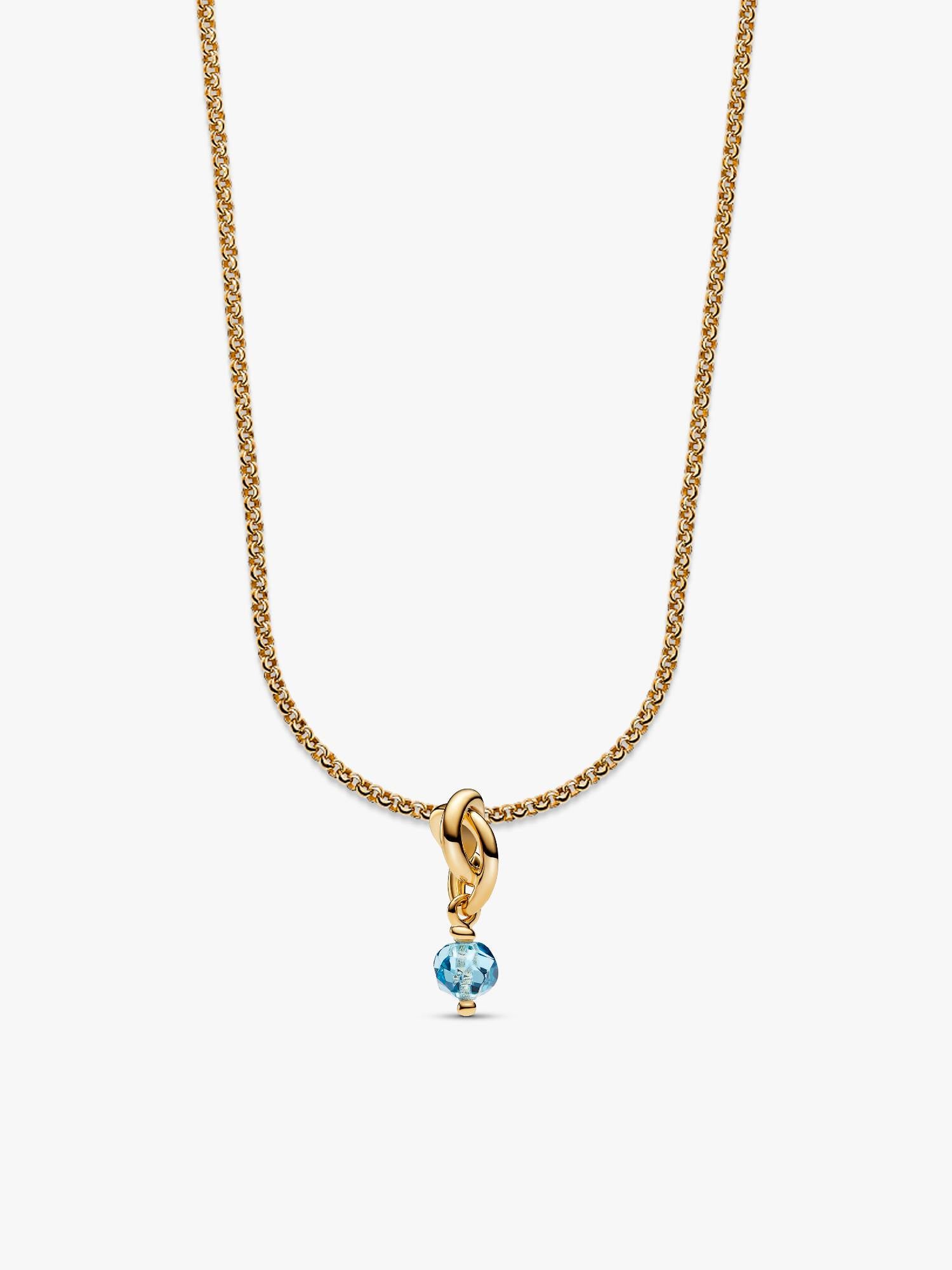 March Eternity Circle Dangle Charm Necklace Set