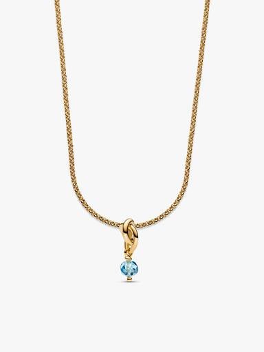 March Eternity Circle Dangle Charm Necklace Set