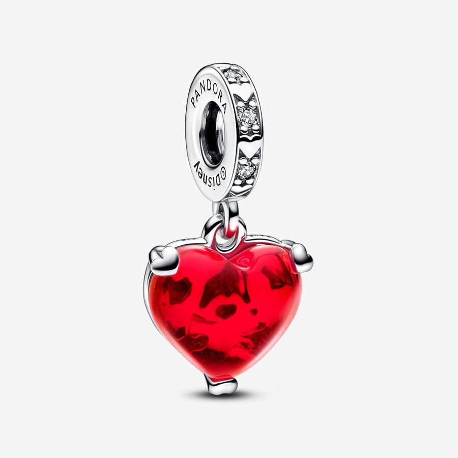 Sterling Silver Heart Red Enamel Mouse Trap Cute Retro Charm