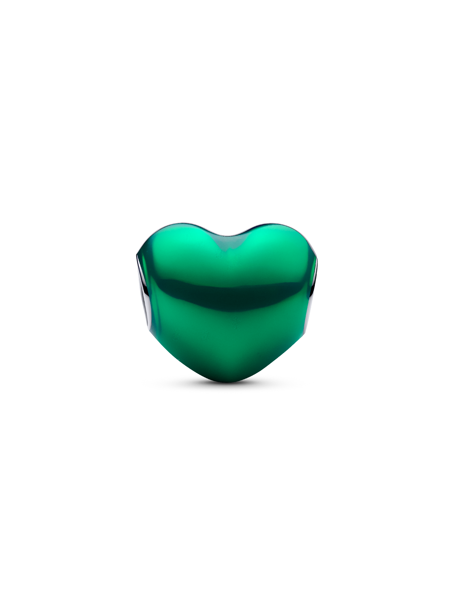 Metallic Green Heart Charm