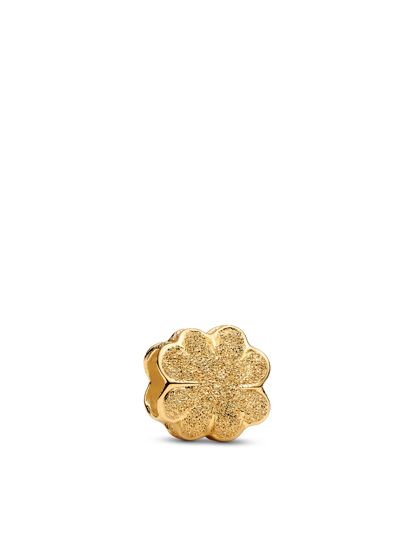 Женский шарм Pandora Textured Clover Mini Charm, Gold plated, цвет: Позолоченный — фото 1
