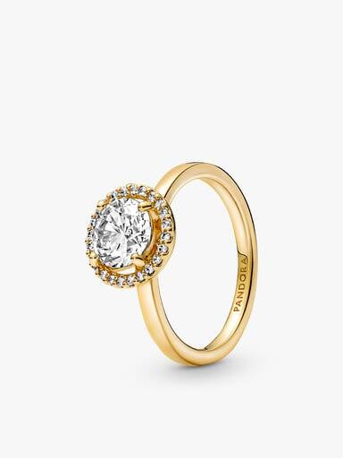 Halo of Gold Sparkling Wishbone Ring Set
