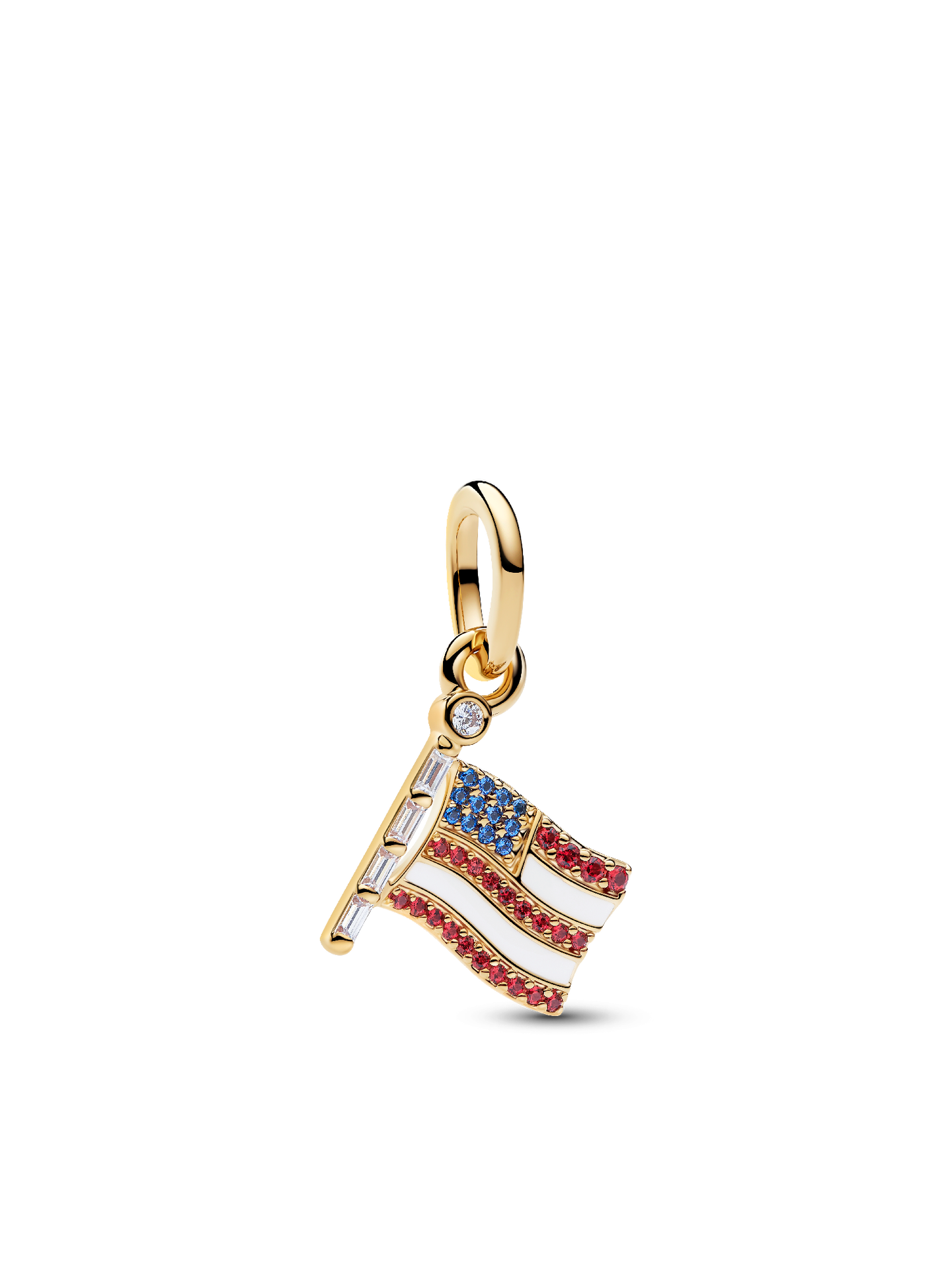 Женский шарм Pandora American Flag Dangle Charm, цвет: Позолоченный — фото 1