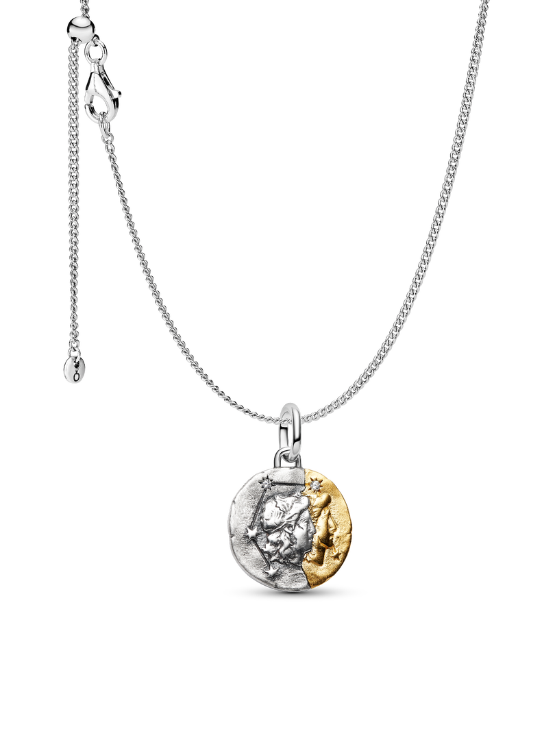 Gemini Medallion Charm Necklace Set
