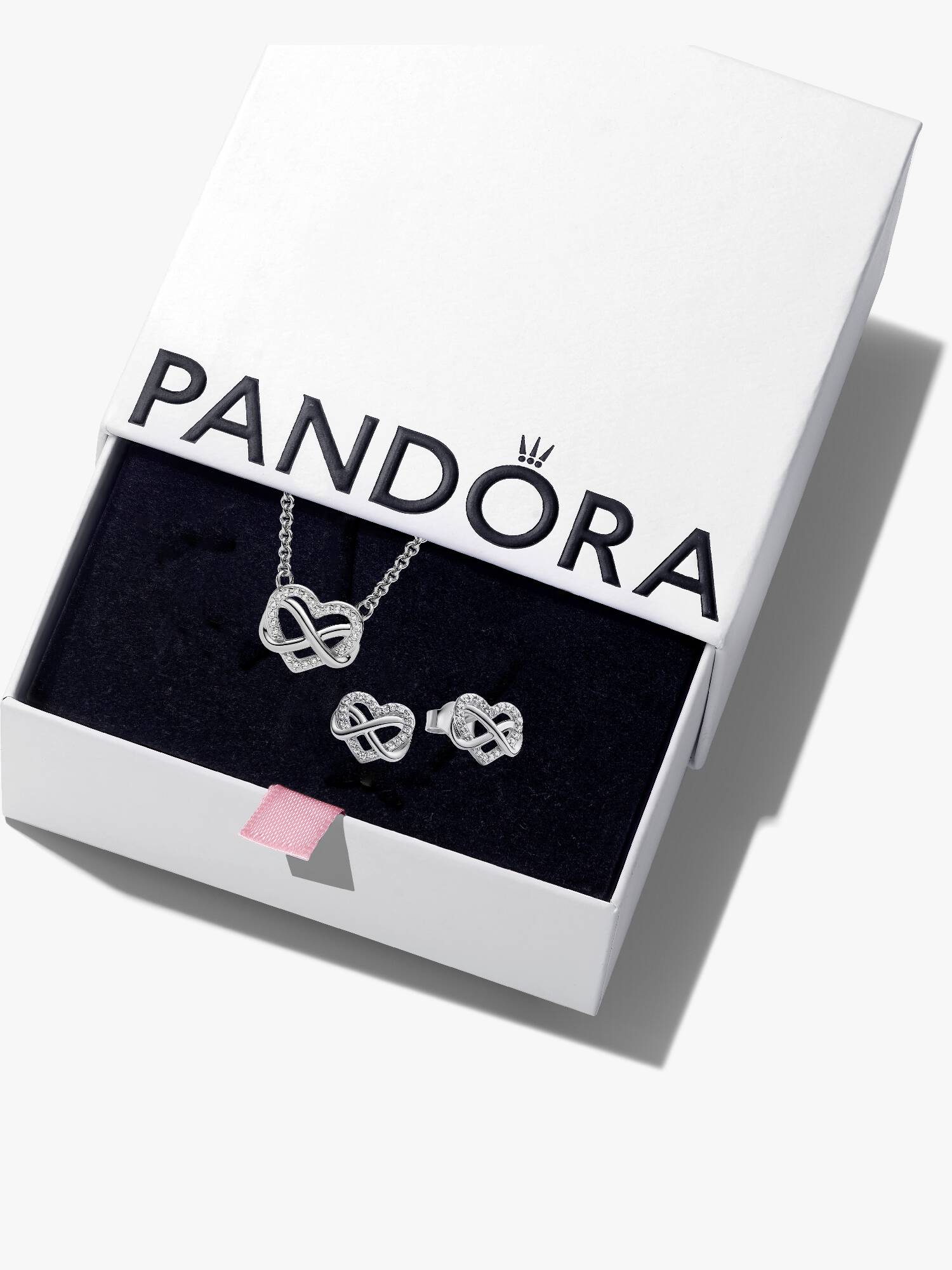 Silver Infinity Heart Jewelry Gift Set