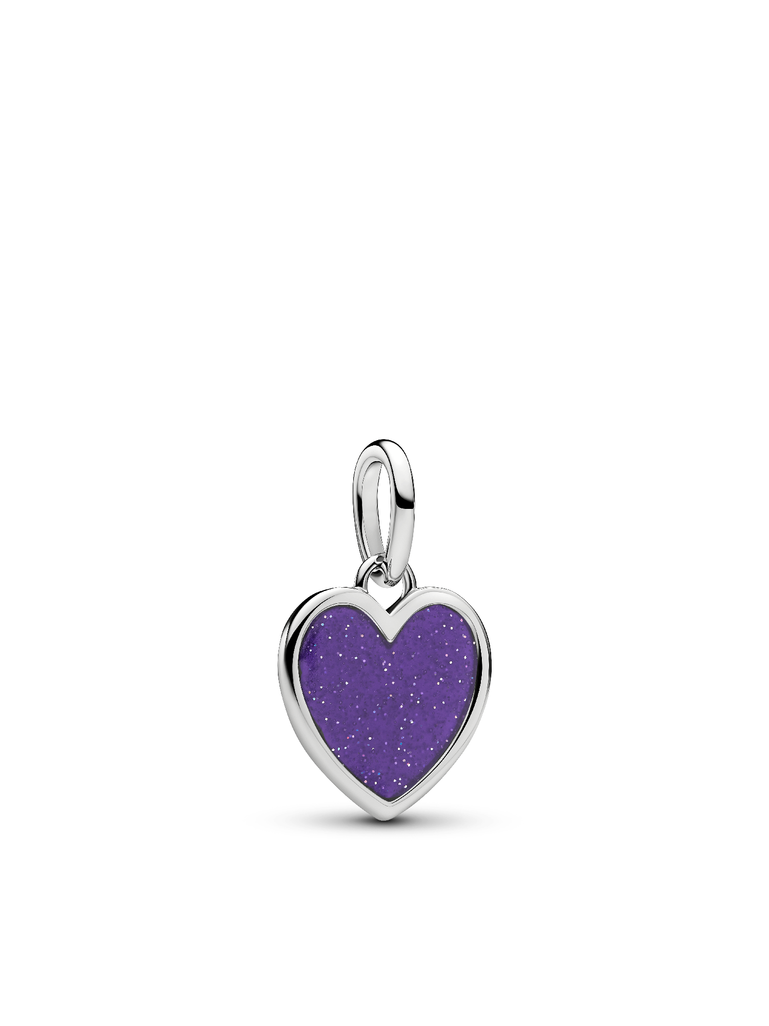 Engravable Purple Heart Dangle Charm Necklace