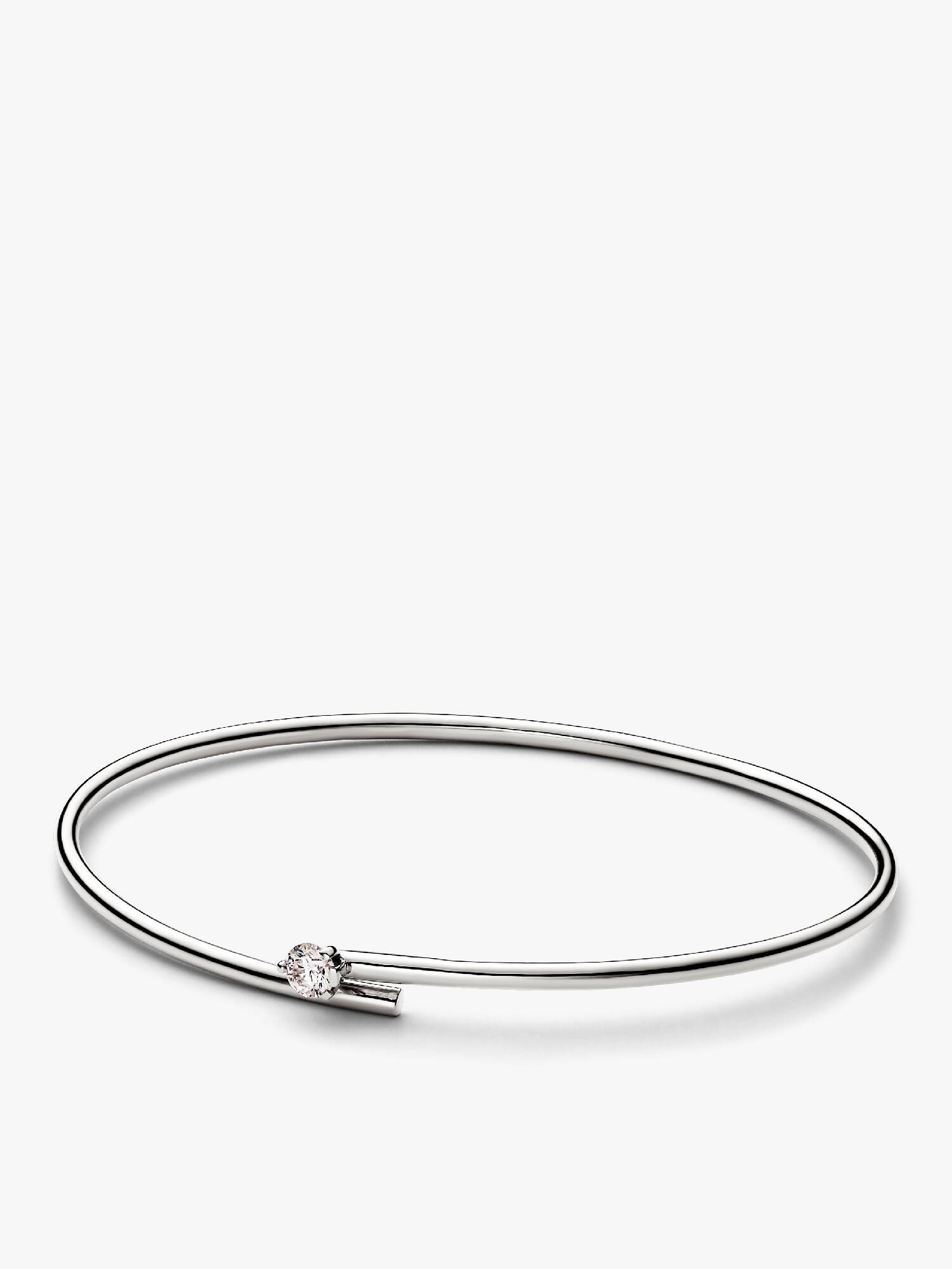 FINAL SALE - Pandora Nova 14k White Gold Lab-grown Diamond Open Bangle