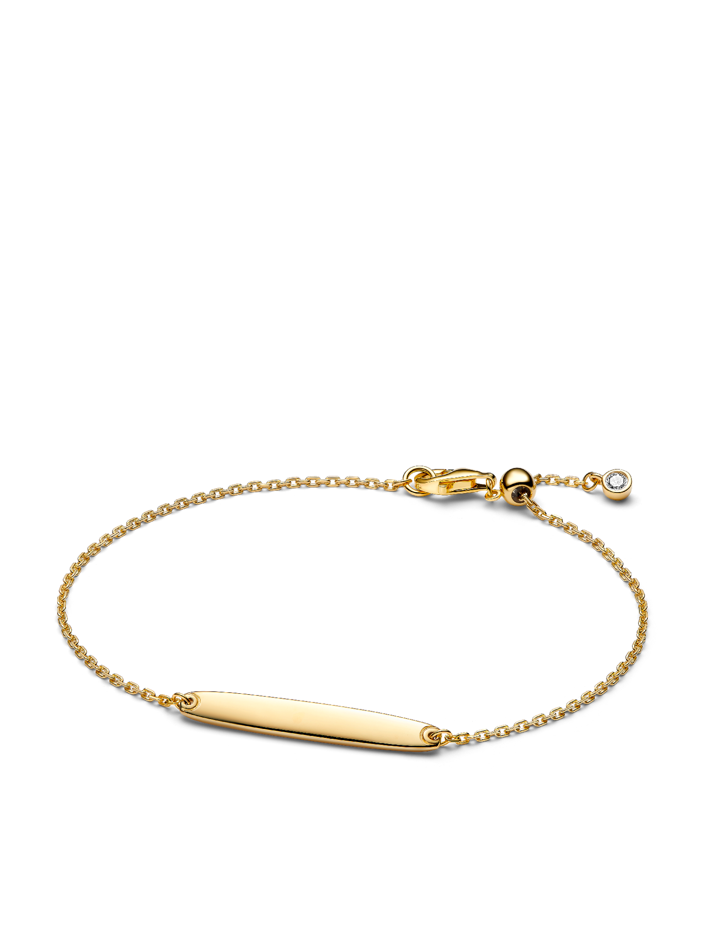Женский браслет Pandora Engravable Bar Chain, Gold plated, цвет: Позолоченный — фото 1