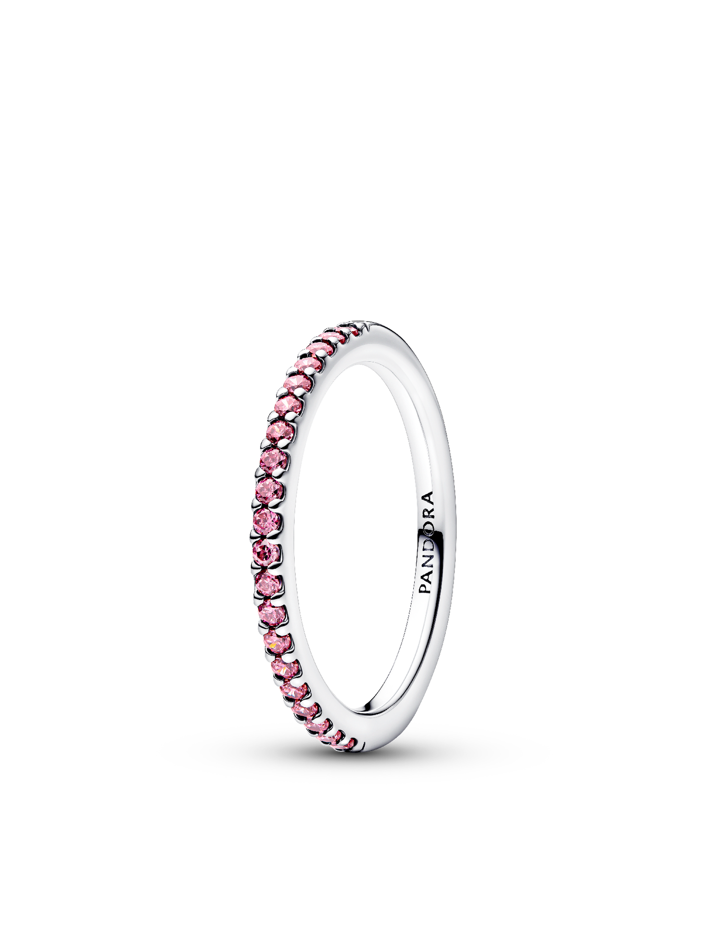 Женское кольцо Pandora Sparkling Pink Band, цвет: Серебро — фото 1