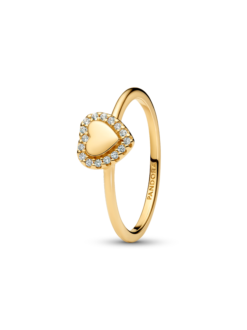 Engravable Heart Halo Ring