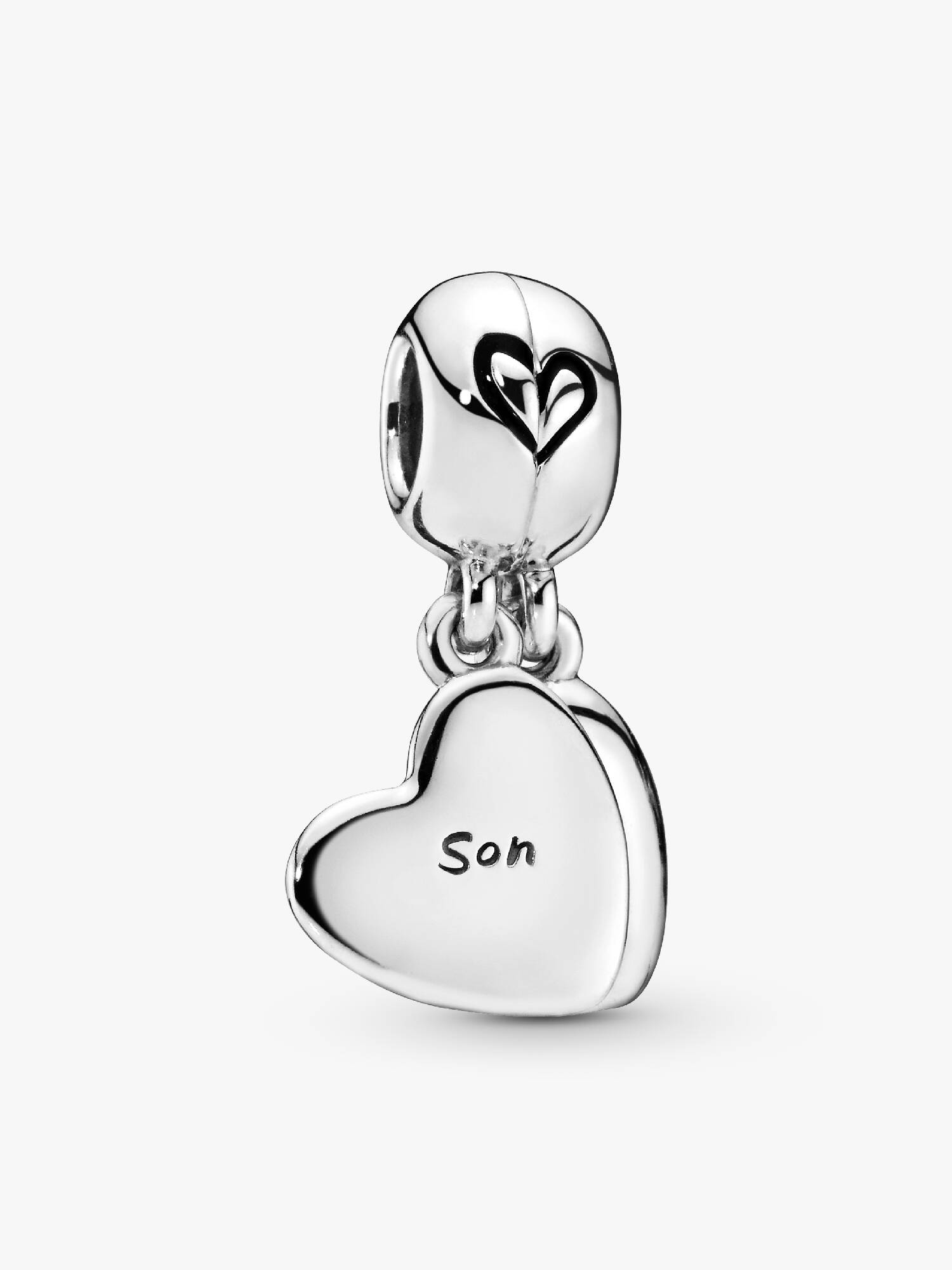 Mother & Son Heart Split Dangle Charm