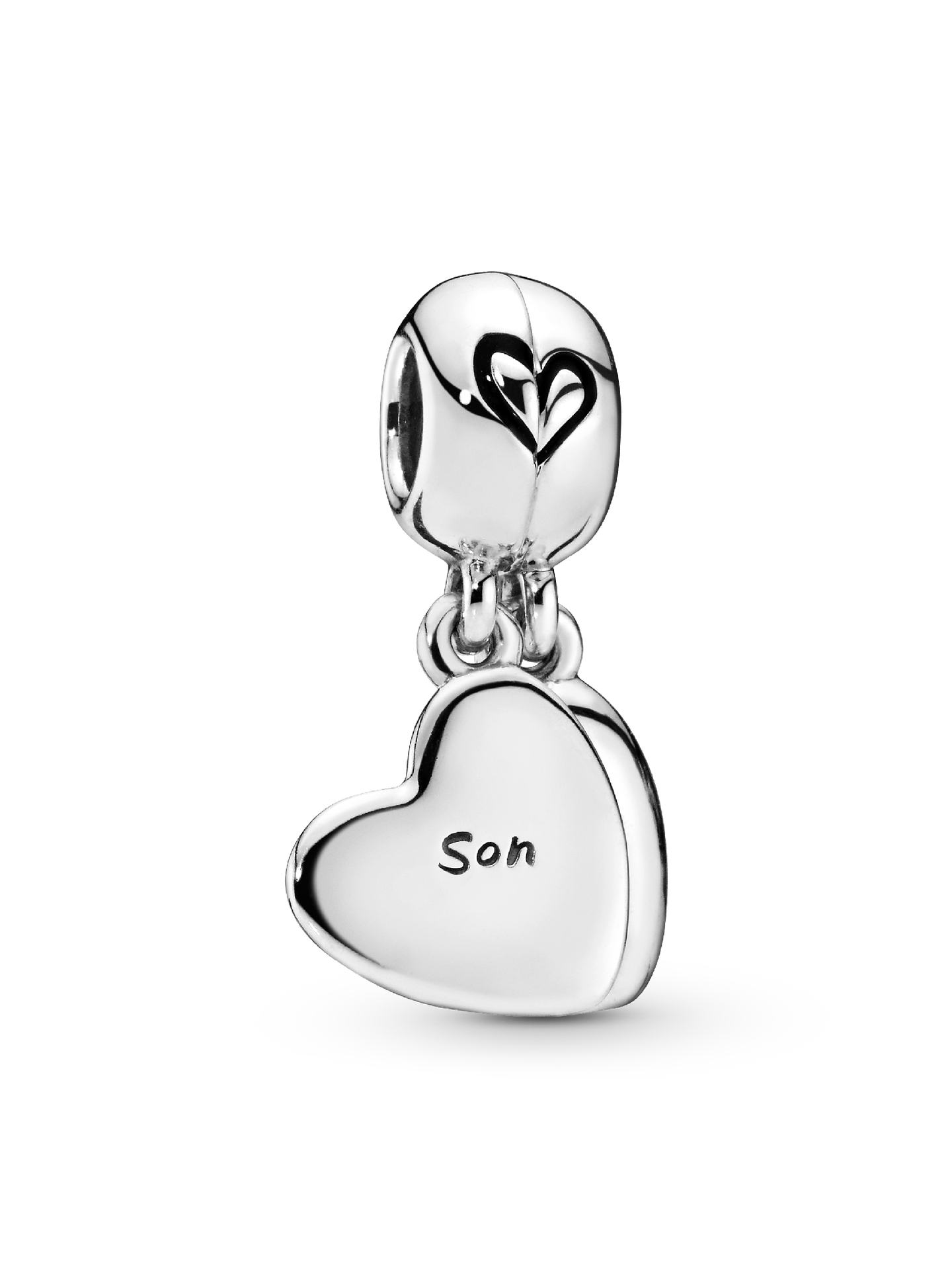 Женский шарм Pandora Mother & Son Heart Split Dangle Charm, цвет: Серебро — фото 1