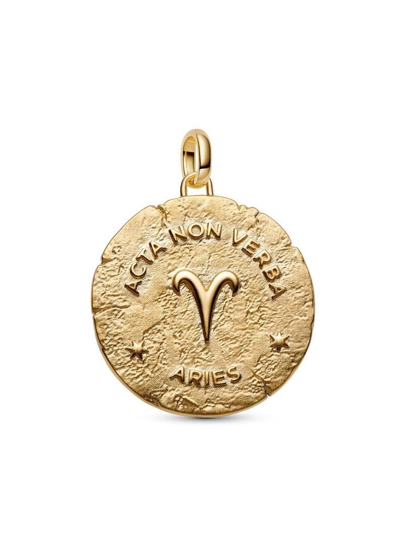 Aries Zodiac Oversized Medallion Charm