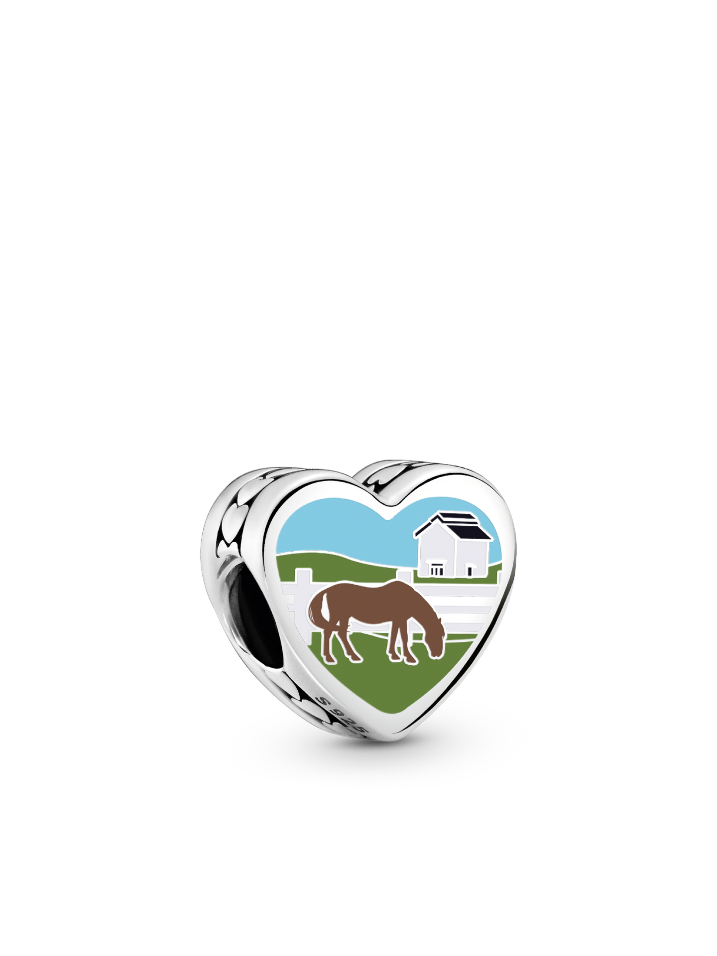 Женский шарм Pandora Kentucky Heart Charm, цвет: Серебро