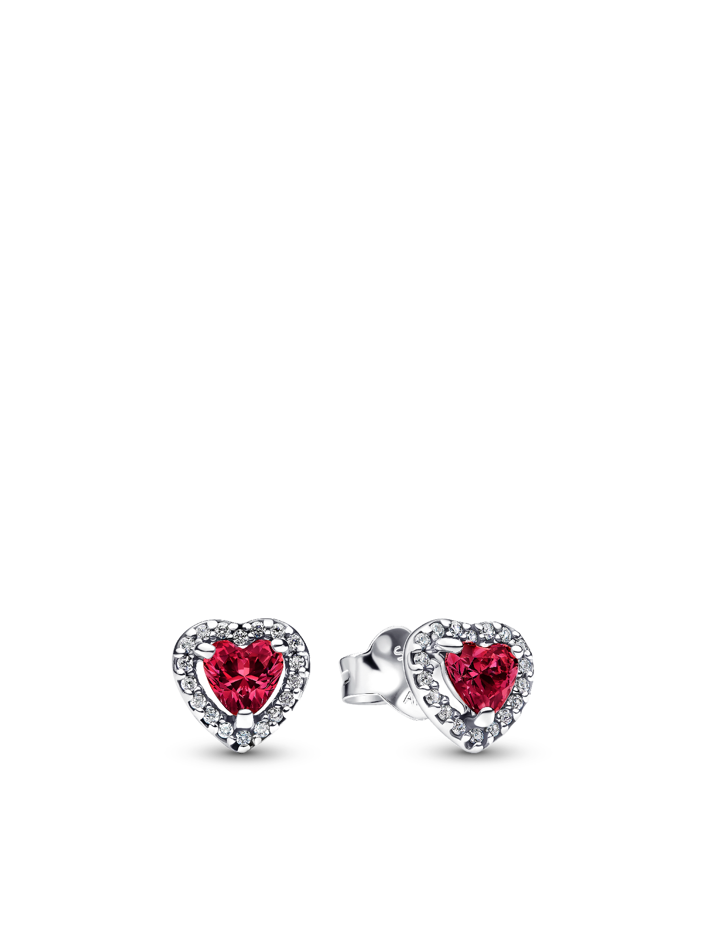 Женские серьги Pandora Elevated Red Heart, цвет: Серебро — фото 1