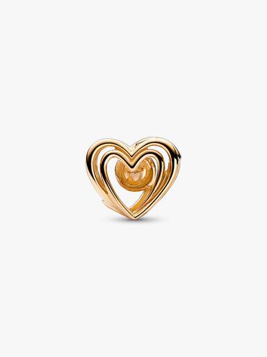 Openwork Swirling Heart & Treated Freshwater Cultured Pearl Charm