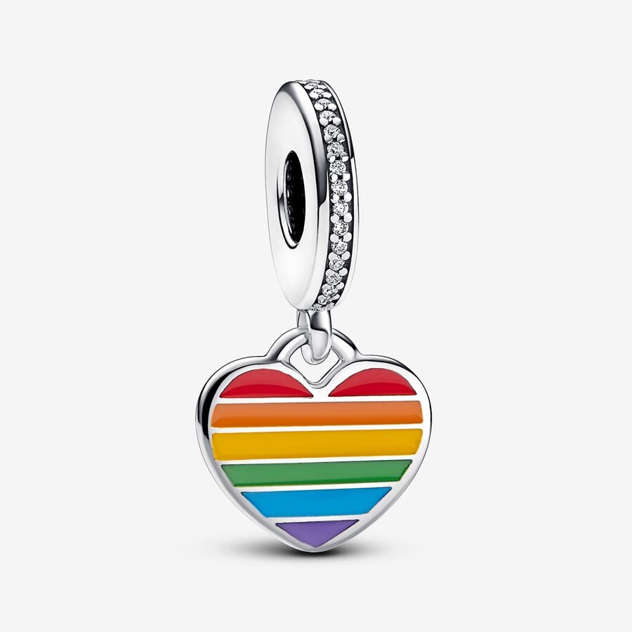 Pride Rainbow Heart Dangle Charm image number 0